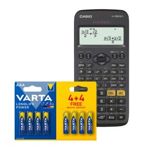Kalkulačka Casio FX 350 CE X, s matematickými funkciami + batérie Varta AAA, 8 ks 