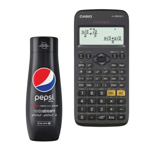 Kalkulačka Casio FX 350 CE X, s matematickými funkciami + sirup Sodastream Pepsi, 440 ml