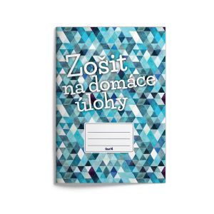 Zošit A5 na domáce úlohy „abstrakt – modrý“, 2023, 24 listov, linajkový (8 mm)