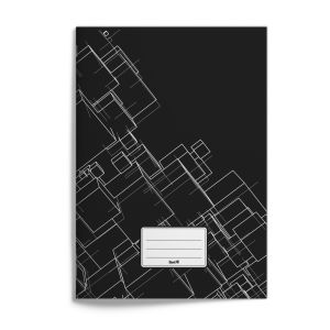 Zošit A4 „abstrakt čierny“, 2024, 80 listov, štvorčekový (5 x 5 mm), 485