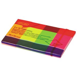 Samolepiace záložky, 20 x 50 mm, 4 neónové farby x 50 listov