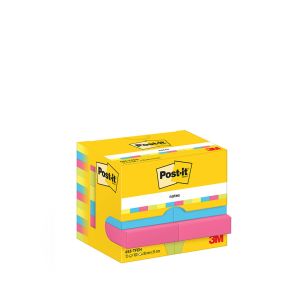 Samolepiaci blok 3M Post-it®„energické farby“, 38 x 51 mm, 100 listov, súprava 12 ks