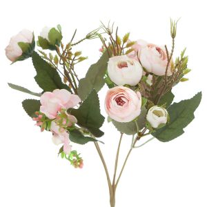 Dekoračné kvety „vetvička kamélií“, 29 cm, púdrové ružové