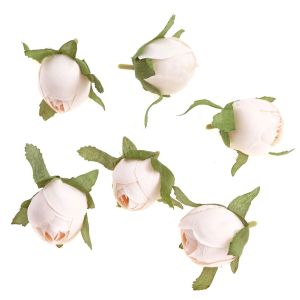 Dekoračné kvety „pivonky“, 3 cm, krémové, 6 ks