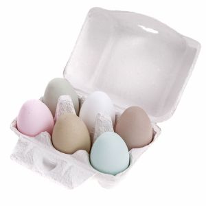 Dekoračné veľkonočné vajíčka v boxe, pastelové, 6 cm, 6 ks