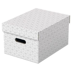 Úložná krabica s vrchnákom a úchytkami Esselte Home, 365 x 265 x 205 mm, 3 ks, biela