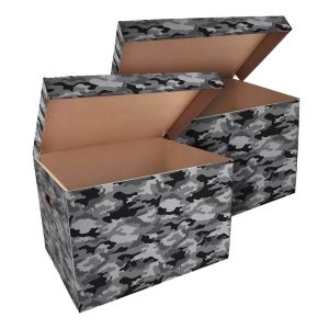 Úložná krabica ŠEVT, vzor army, 42,5 x 33 x 30 cm, 2 ks