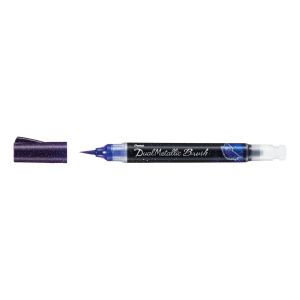 Štetcový popisovač Pentel Brush Pen Dual Metallic, fialový
