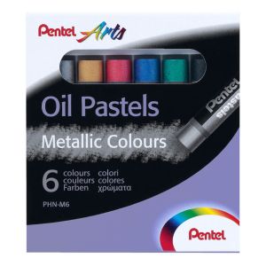 Pastely olejové Pentel Arts PHN-M6, 6 ks, metalické