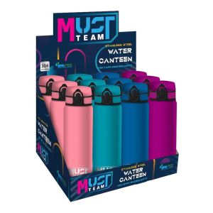 Fľaša na pitie z nehrdzavejúcej ocele „must team“, 600 ml, mix farieb