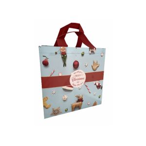 Igelitová taška s uchom, vianočný motív, 30 x 30 x 18 cm, ecobag