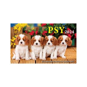 Stolový kalendár na rok 2024 „Psy“, S18, 23 x 14 cm, riadkový