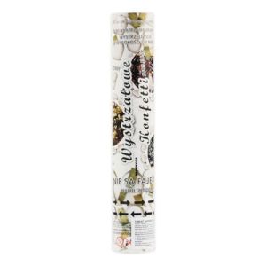 Vystreľovacie konfety „biele srdiečka a strieborné obdĺžniky“, 30 cm