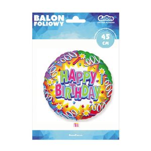Balón fóliový „Happy Birthday“, 45 cm