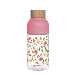 Tritánová fľaša Quokka Ice „Pink Flowers“, 570 ml