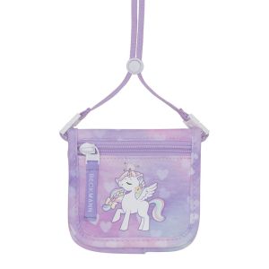 Peňaženka so šnúrkou na krk pre deti, Beckmann „Girls – Unicorn Princess Purple“, 2024