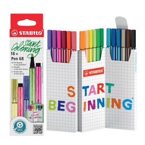 Fixky STABILO Pen 68 Zig-Zag, súprava 18 ks