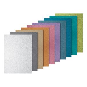Farebný papier trblietavý,  A4, 200 g, 10 hárkov
