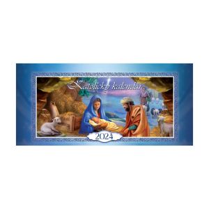 Stolový kalendár na rok 2024 „Katolícky kalendár“, S27, 29,7 x 13,8 cm, riadkový