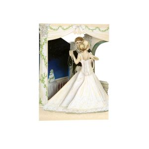 Originálne hojdacie 3D blahoželanie Santoro „mladomanželia – tanec“, 15 x 20 x 1 cm