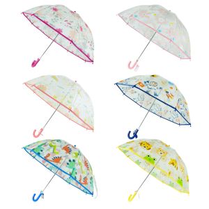 Detský dáždnik, priehľadný, mix motívov