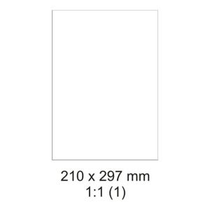 Samolepiace premiestniteľné (repozičné), potlačiteľné etikety ŠEVT, 210 x 297 mm, A4, 1 hárok