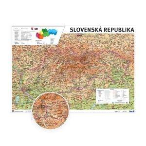 Geografická mapa Slovenska, premiestniteľná samolepka ŠEVT NANO print, A1