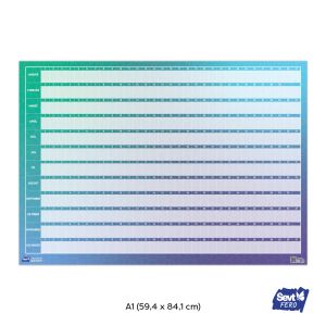 Plánovač – organizér, biela samolepiaca tabuľa na stenu ŠEVT FERO, A1, 84,1 x 59,4 cm