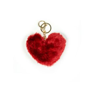 Plyšový prívesok na kľúče „srdce“, bordové