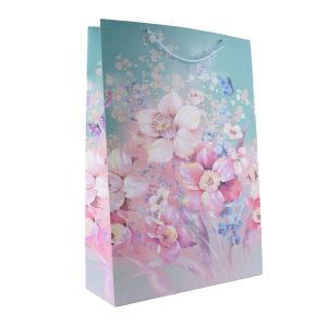 Darčeková taška XXL, „kvety“, 72 x 51 x 18 cm, papierová