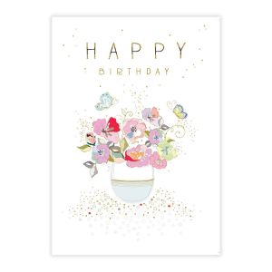 Blahoželanie Turnowsky „Happy Birthday – kvety vo váze“