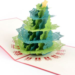 Originálne „handmade“ 3D vianočné blahoželanie „vianočný stromček“, 15 x 15 cm