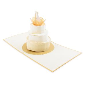 Originálne „handmade“ 3D blahoželanie „svadobné – torta“, 15 x 15 cm