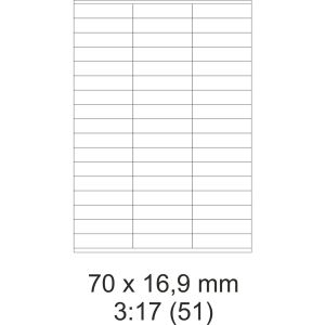 Etikety PRINT, 70  x  16,9 mm, biele, 100 hárkov