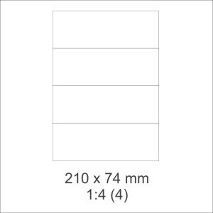Etikety PRINT, 210 x 74 mm, biele, 100  hárkov