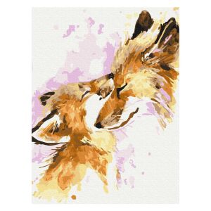 Maľovanie podľa čísel „Dve líšky“, 30 x 40 cm