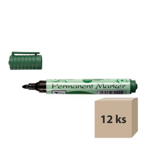 Popisovač permanentný, 2 – 5 mm, zelený, 12 ks