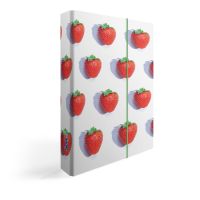 Školské dosky na zošity s boxom Ševt „ovocie – jahody“, A5, lamino, s UV lakovaním