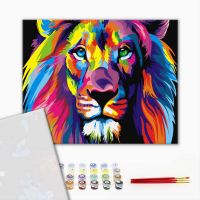 Maľovanie podľa čísel „Farebný lev“, 40 x 50 cm