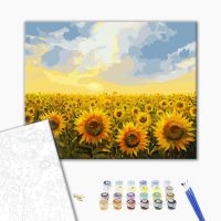 Maľovanie podľa čísel „Slnečnicové pole“, 40 x 50 cm